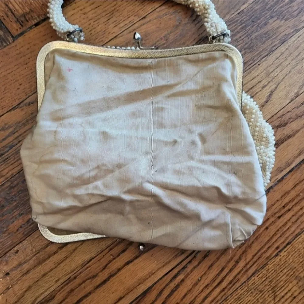 Vintage Beaded Pearl Clasp Closure Handbag‎